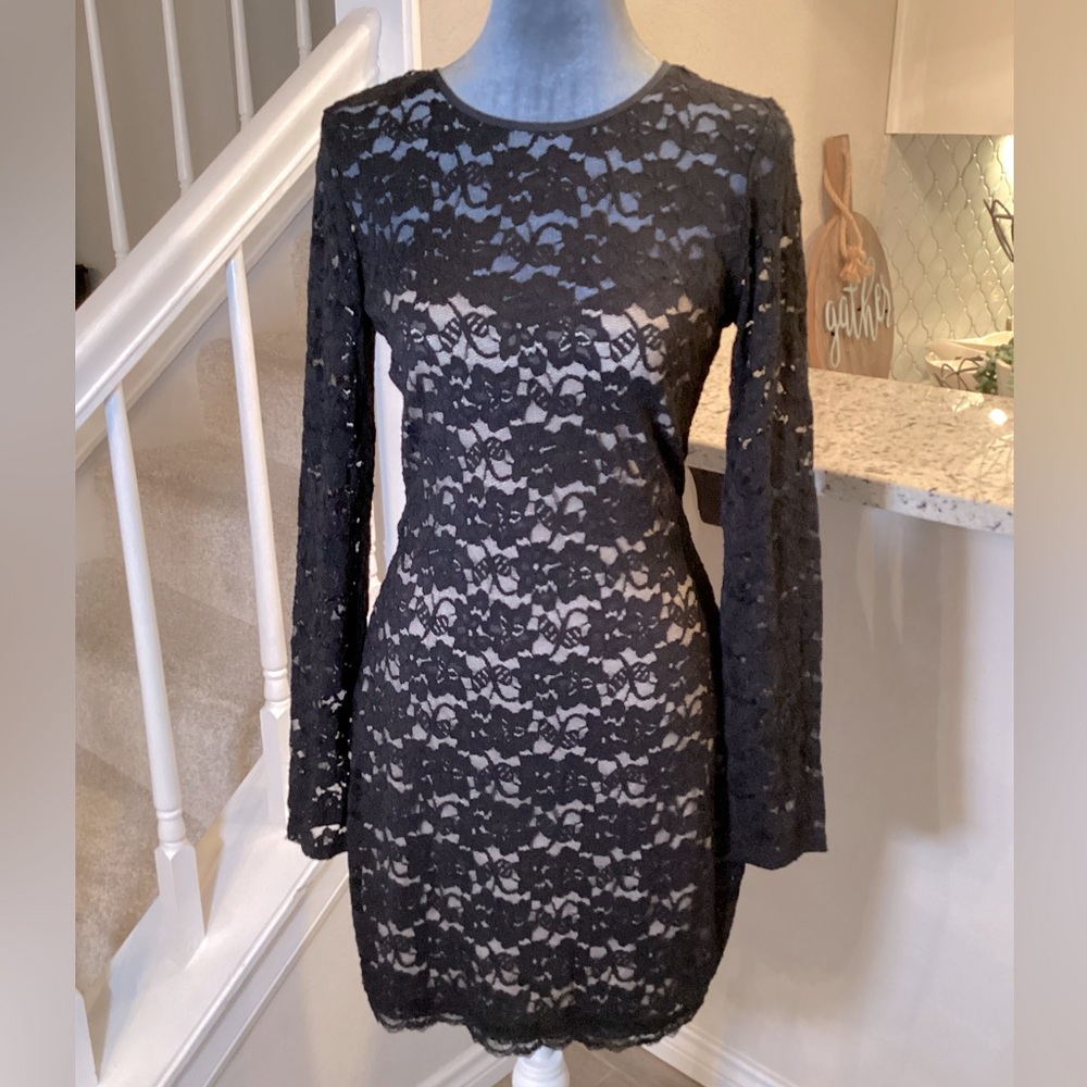 Express Black Lace Cocktail Dress Size S